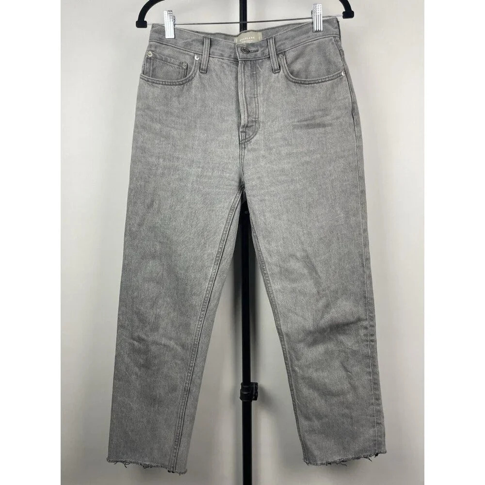 Everlane Light Gray 90’s Cheeky Crop Org Cotton Button Fly‎ Denim Jeans Size 27